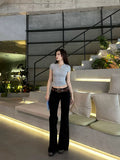Popchee Low-rise Wide-leg Slim Jeans