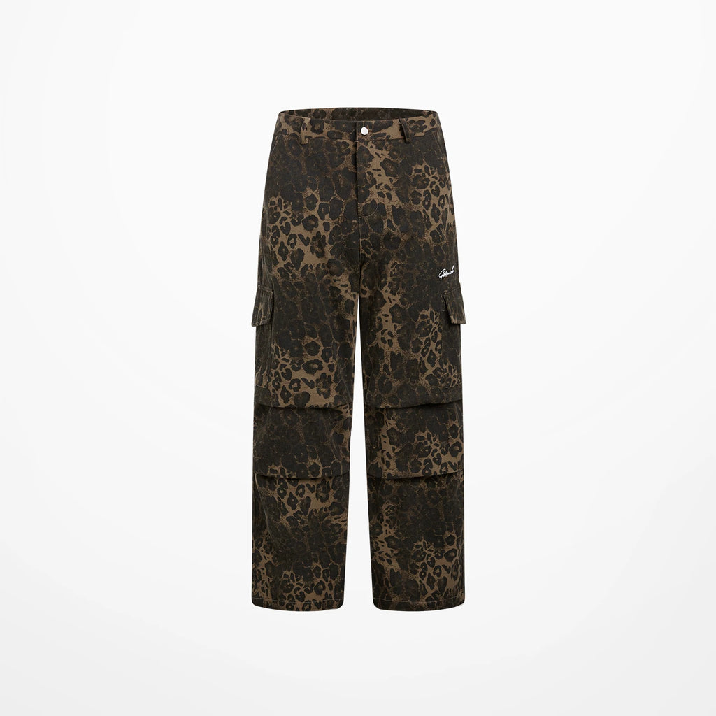 404MOB Retro Leopard Print Wide-leg Cargo Pants