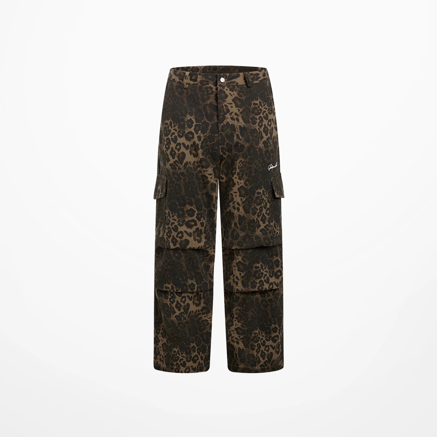 404MOB Retro Leopard Print Wide-leg Cargo Pants