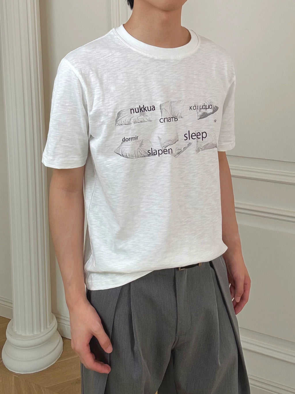 Stay The Night Fun Words Direct Injection Printing Casual Tee