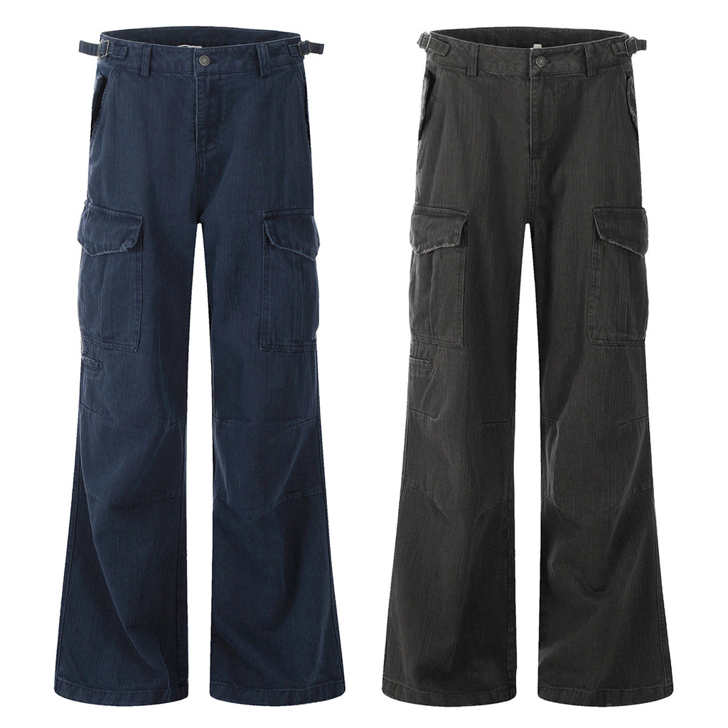 11KN pleated design multi-pocket micro-pull Pants