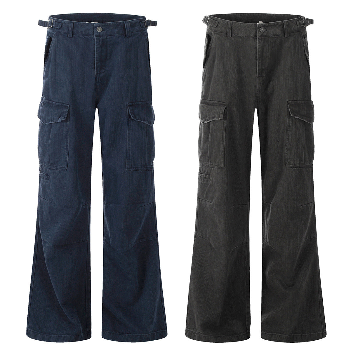 11KN pleated design multi-pocket micro-pull Pants