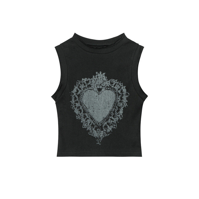 Nariele Vintage Design Love Printed Vest