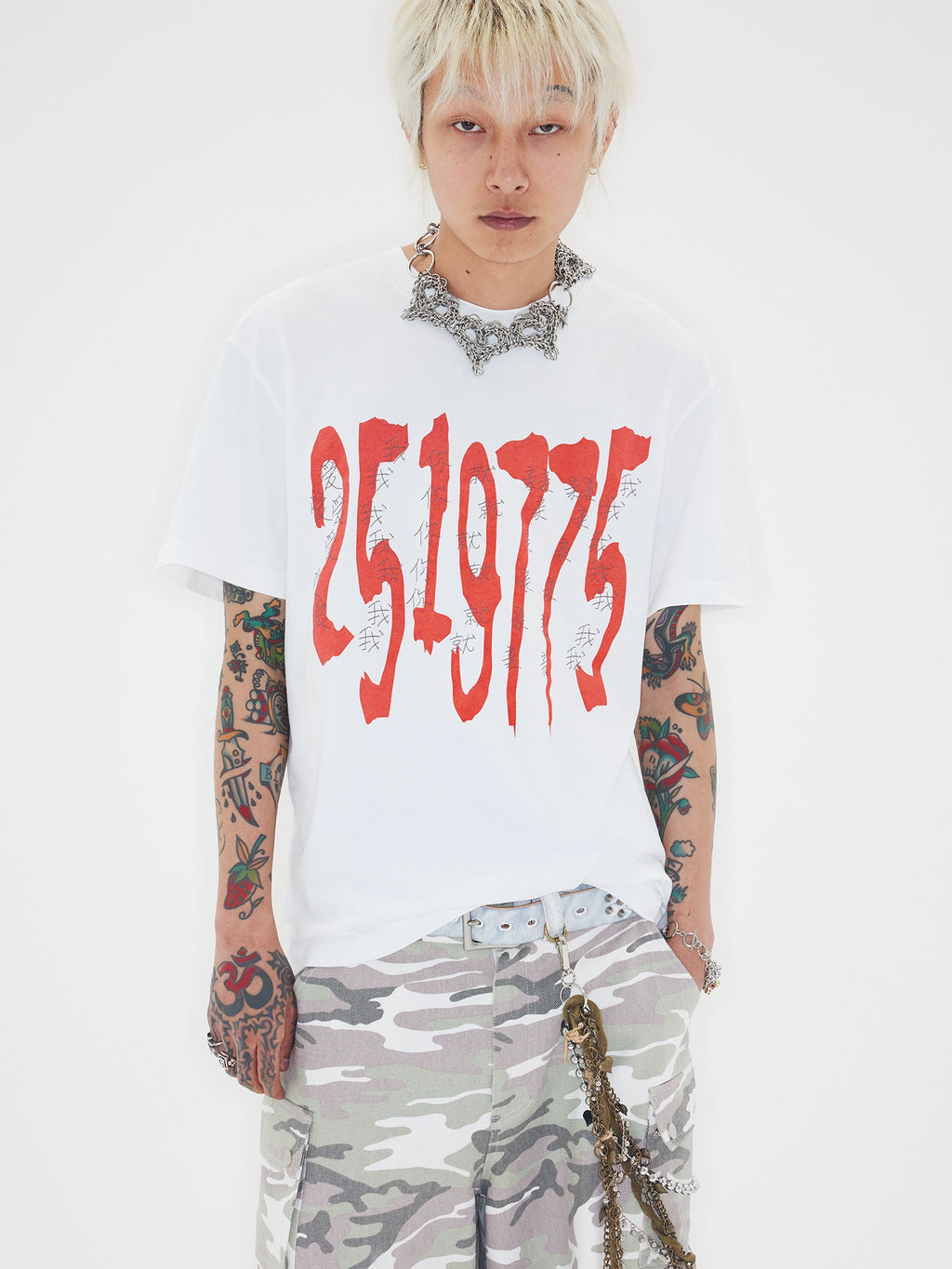 CHAI Embroidery Casual Versatile Short Sleeve Tee