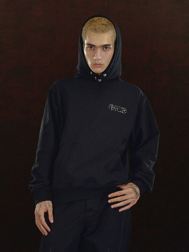 DICETINY Metal LOGO Retro Hooded Sweater