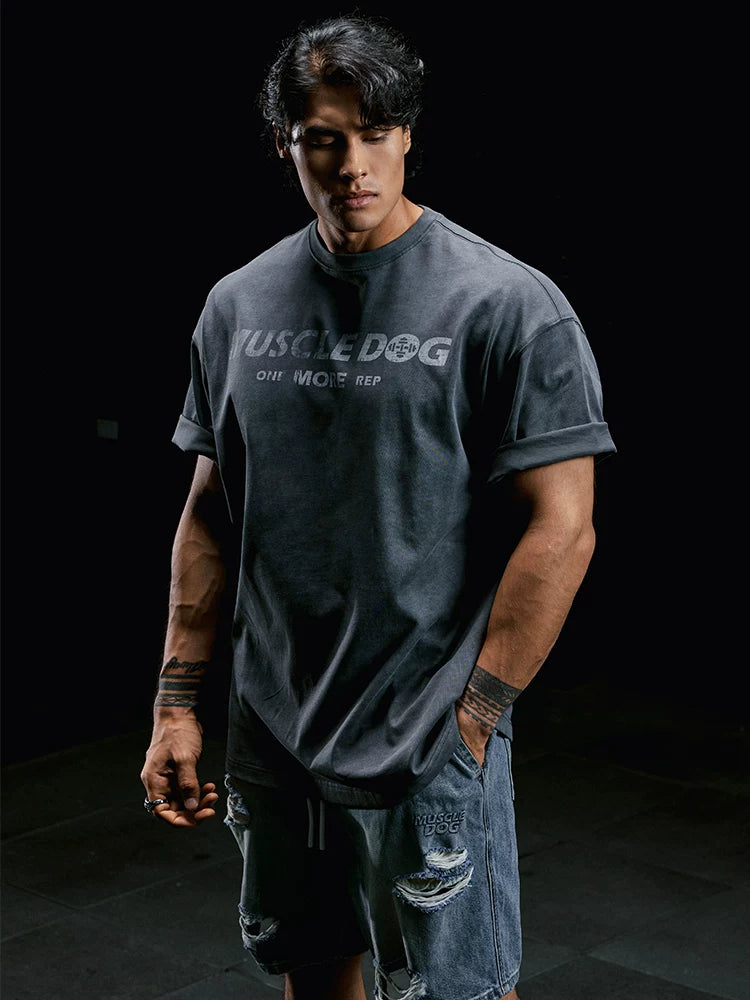 MuscleDog Tie-dye Loose Sports and Leisure Tee