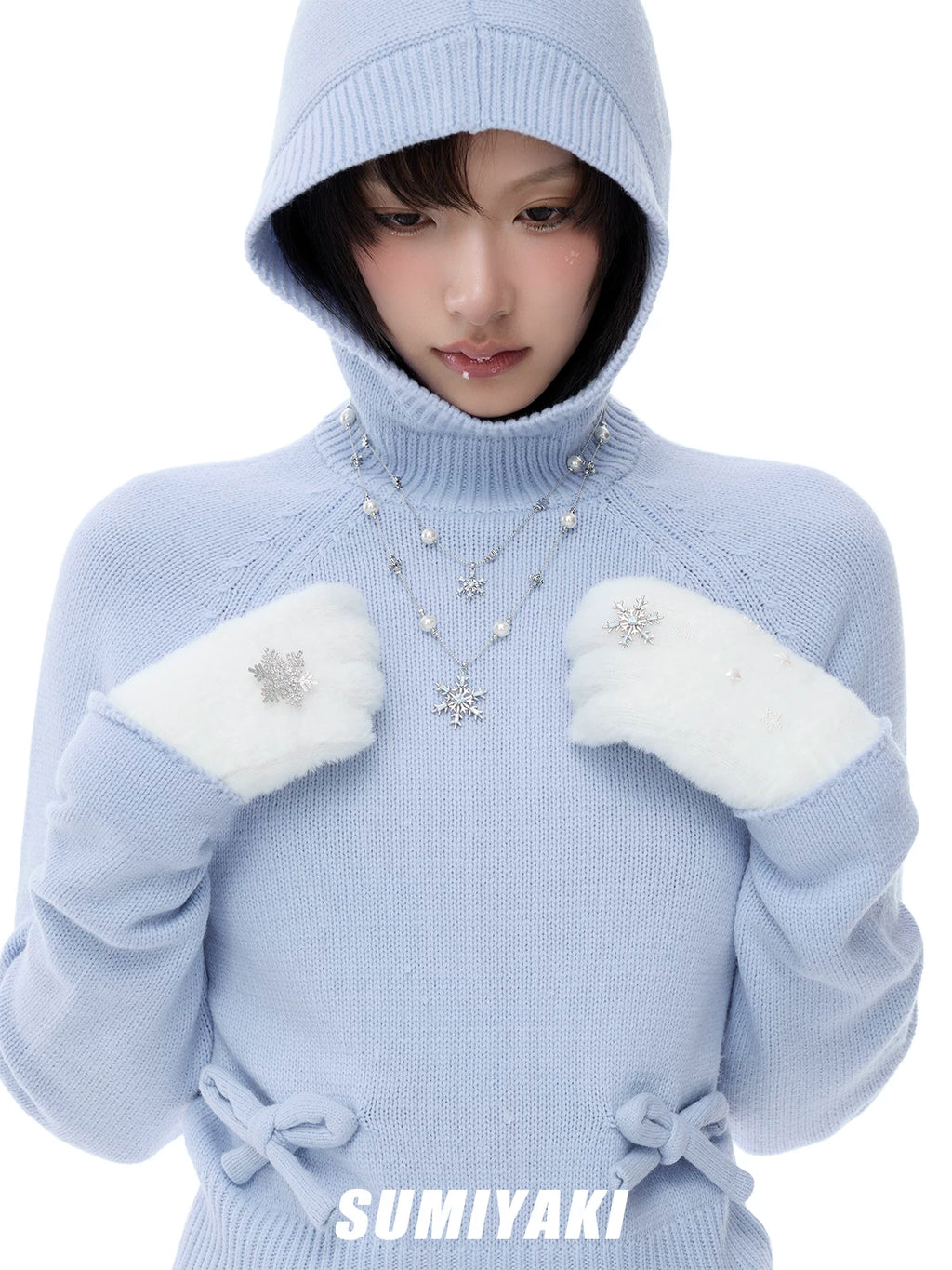 SUMIYAKI Double Snowflake Pearl Necklace