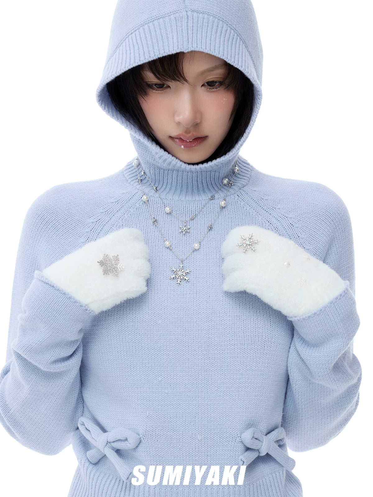 SUMIYAKI Double Snowflake Pearl Necklace