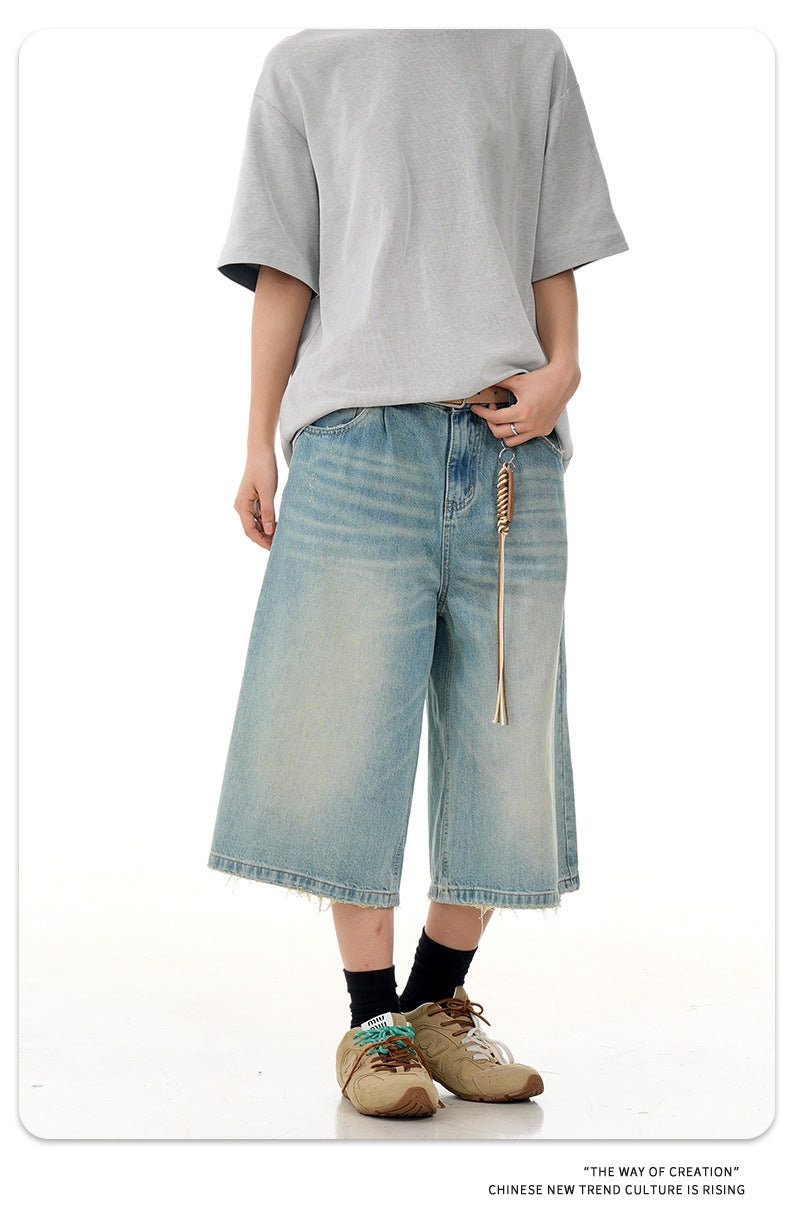 11KN Straight Loose Wide-leg Casual Shorts