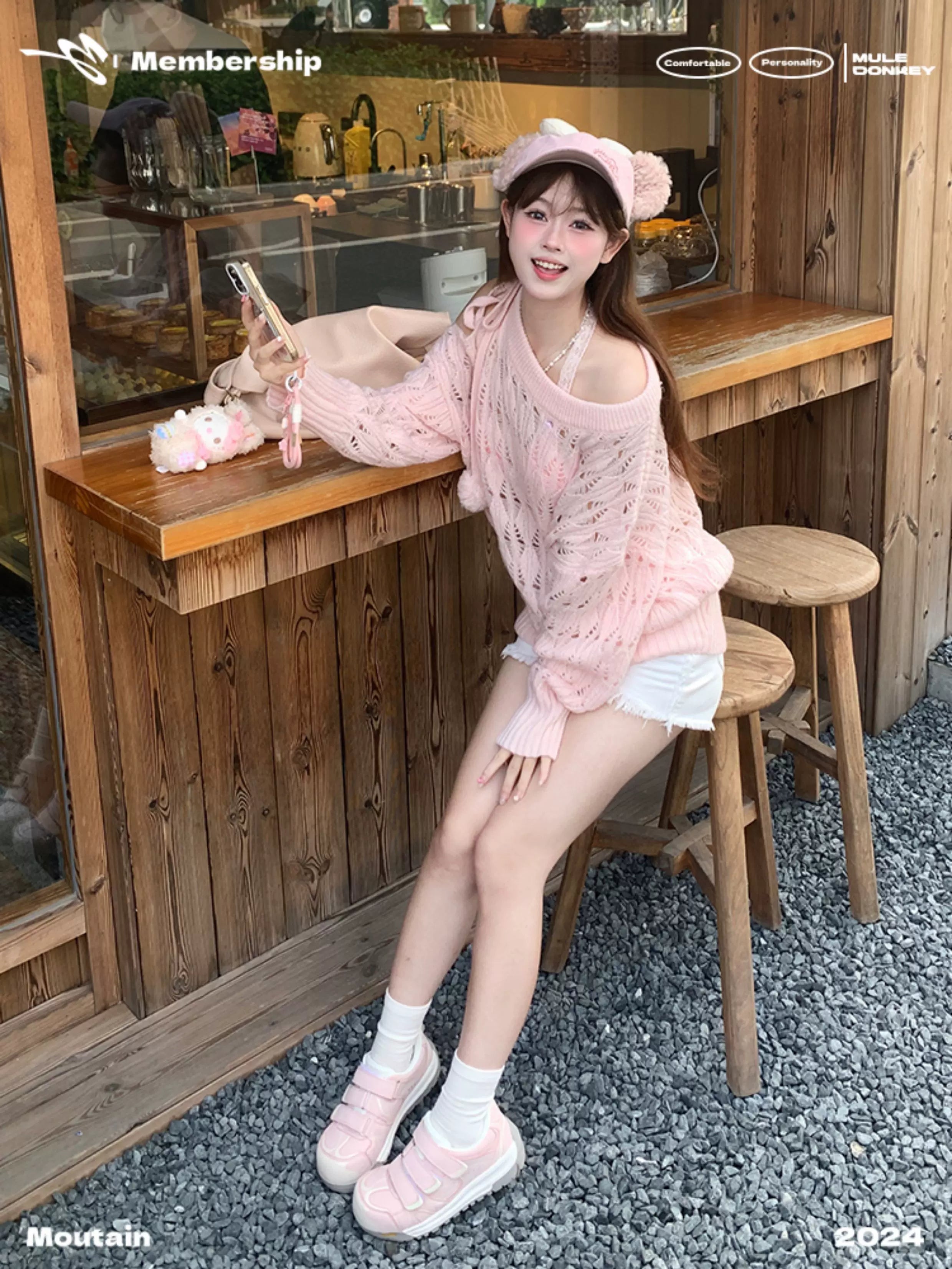 Donkey Sweet Cute Big Head Shoes Velcro Casual Shoes