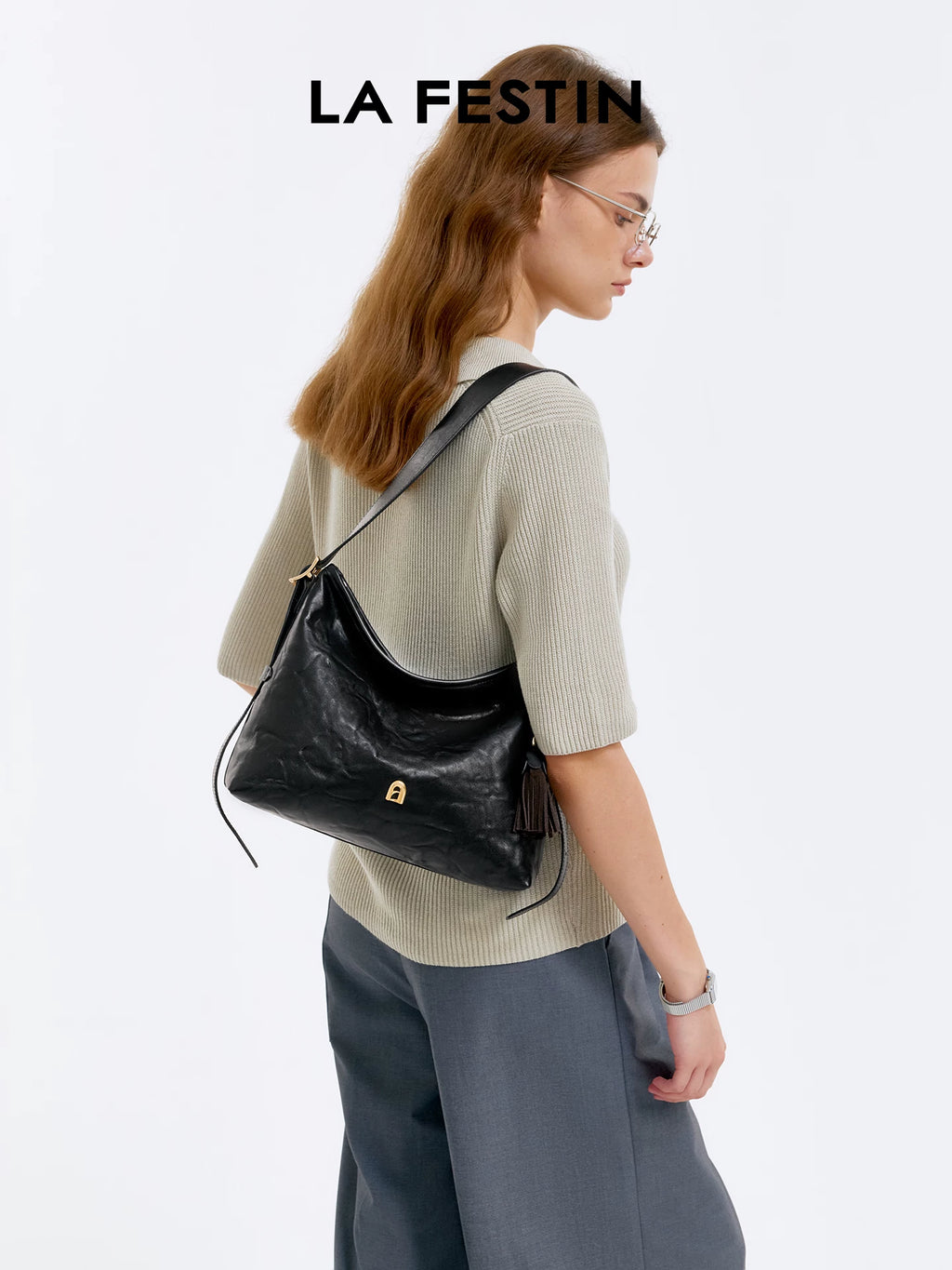 La Festin Suede Underarm Crossbody Bag