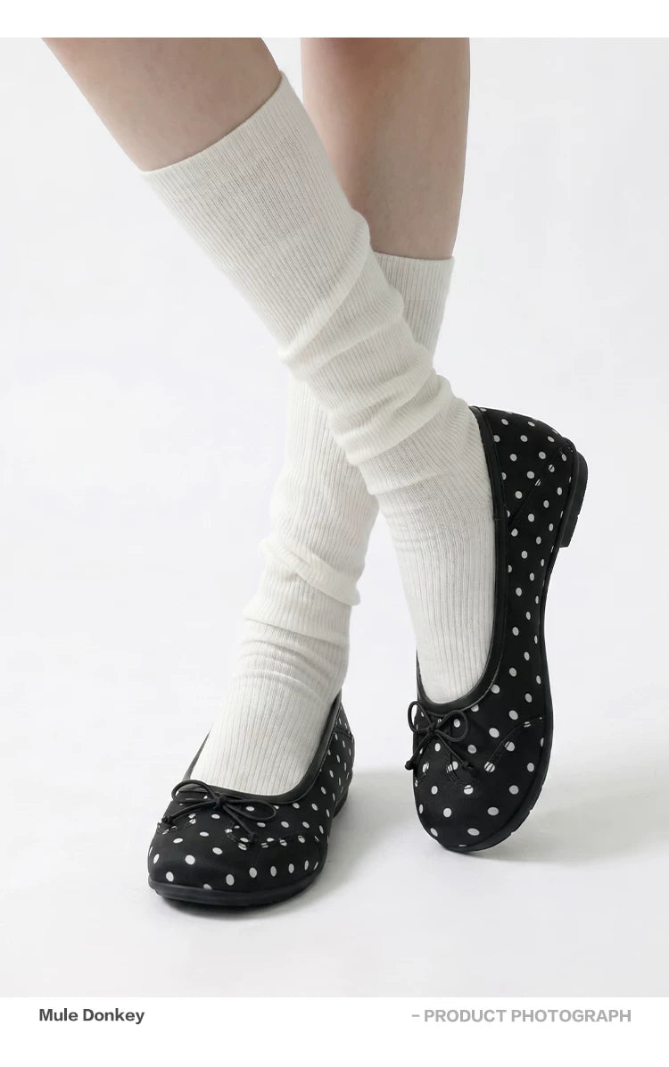 Donkey Retro Inner Heightening Polka Dot Single Shoes