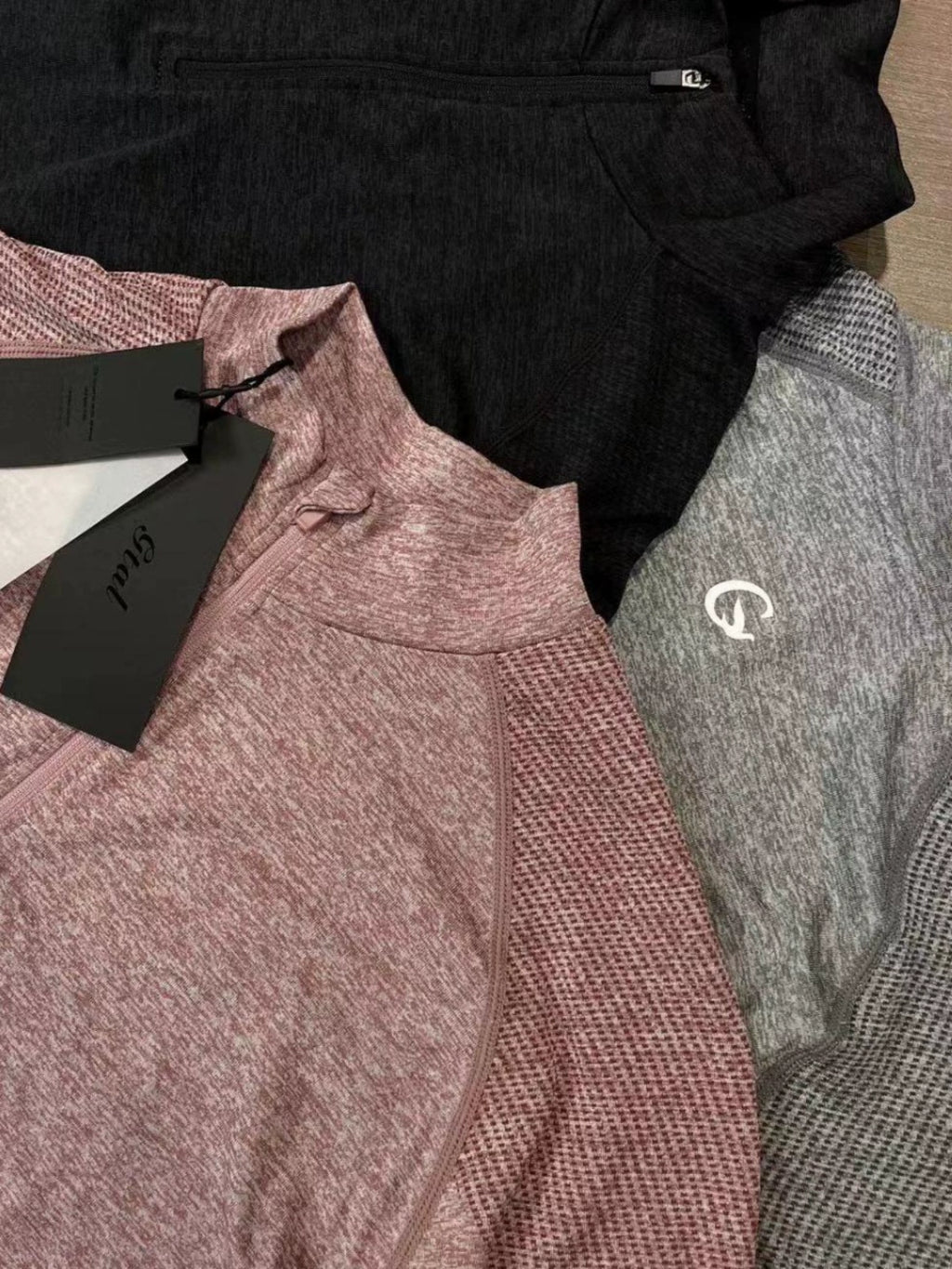 GTAL Seamless Jacquard Zipper Sports Quick-Drying Slim-Fit T-Shirt