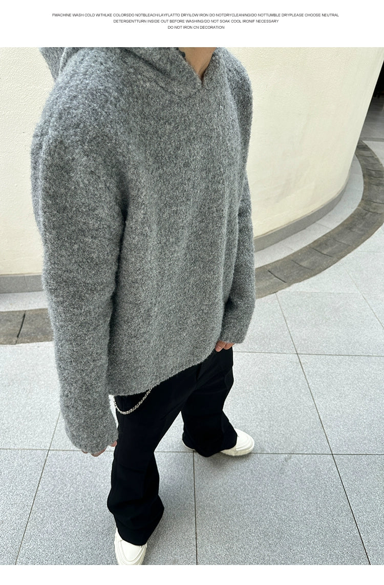 BRG Lazy Commuter Hooded Knitted Sweater Hoodie