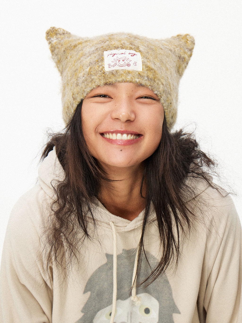 PHYS Natural Gradual Change Smart Cute Wool Cat Ear Hat