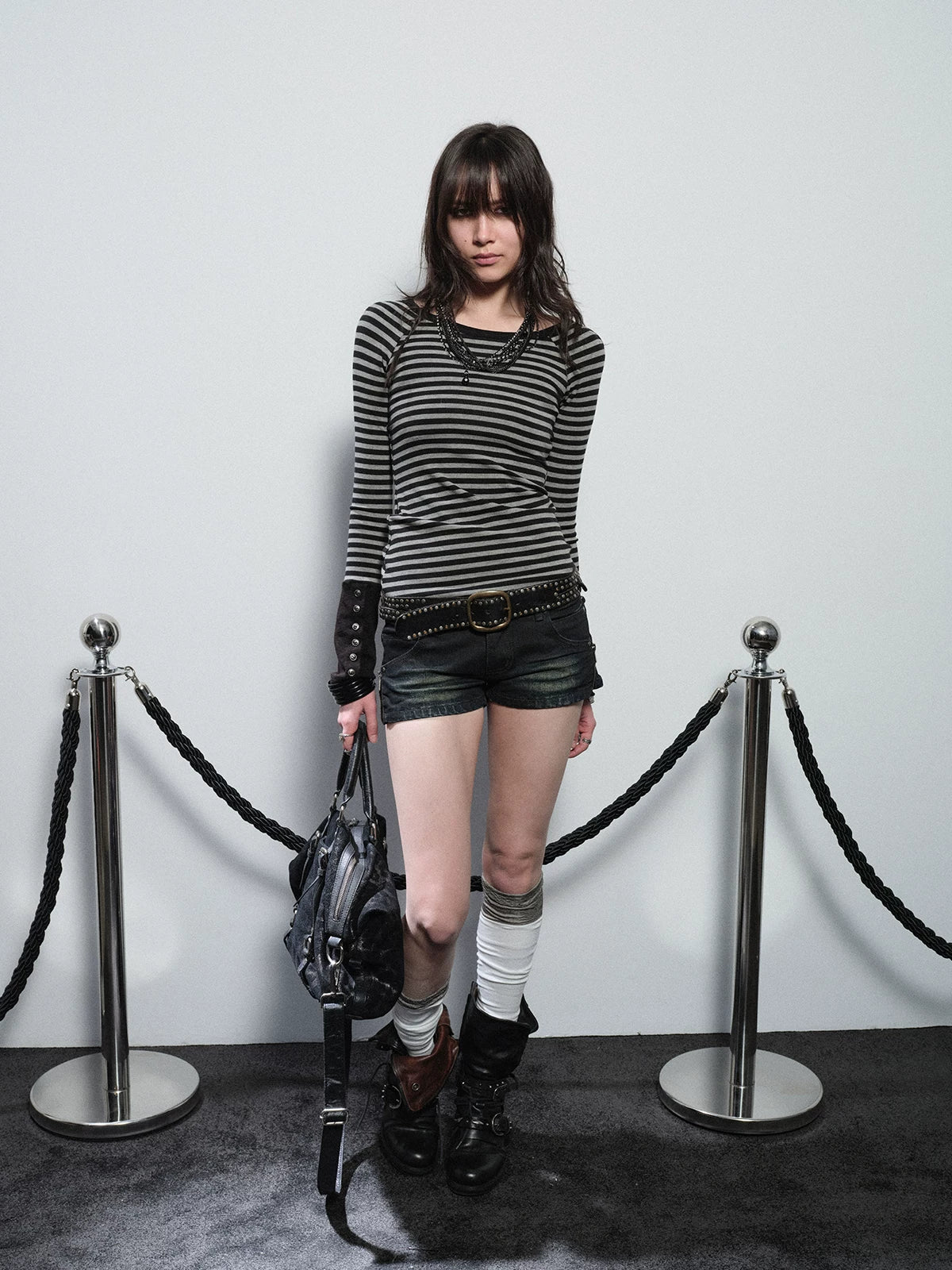 WearAndtear Striped Splicing Slim Sleeve