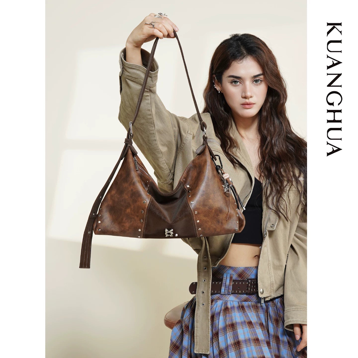 KUANGHUA Vintage Large Capacity Underarm Bag