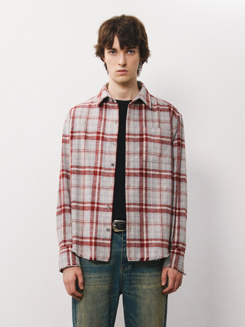 DIMC Polished Plaid Long-sleeved Shirt