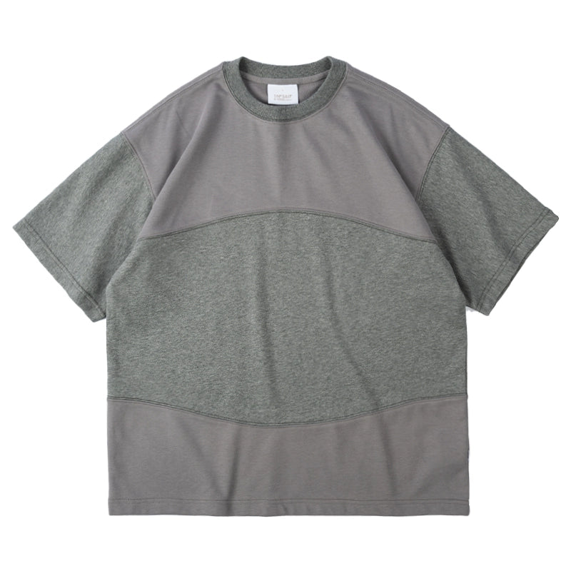 NUMBERSALT Loose Crew Neck Simple Splicing Tee