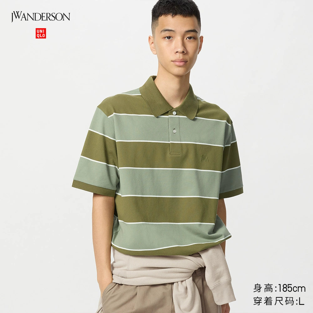 Uniqlo x JW men's and women's clothing fast-drying POLO shirt short-sleeved striped T-shirt casual fashion new 477677