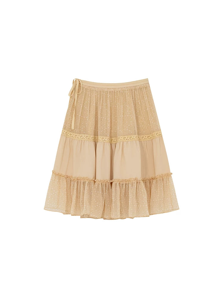 KANO Chiffon Three-dimensional Splicing Skirt