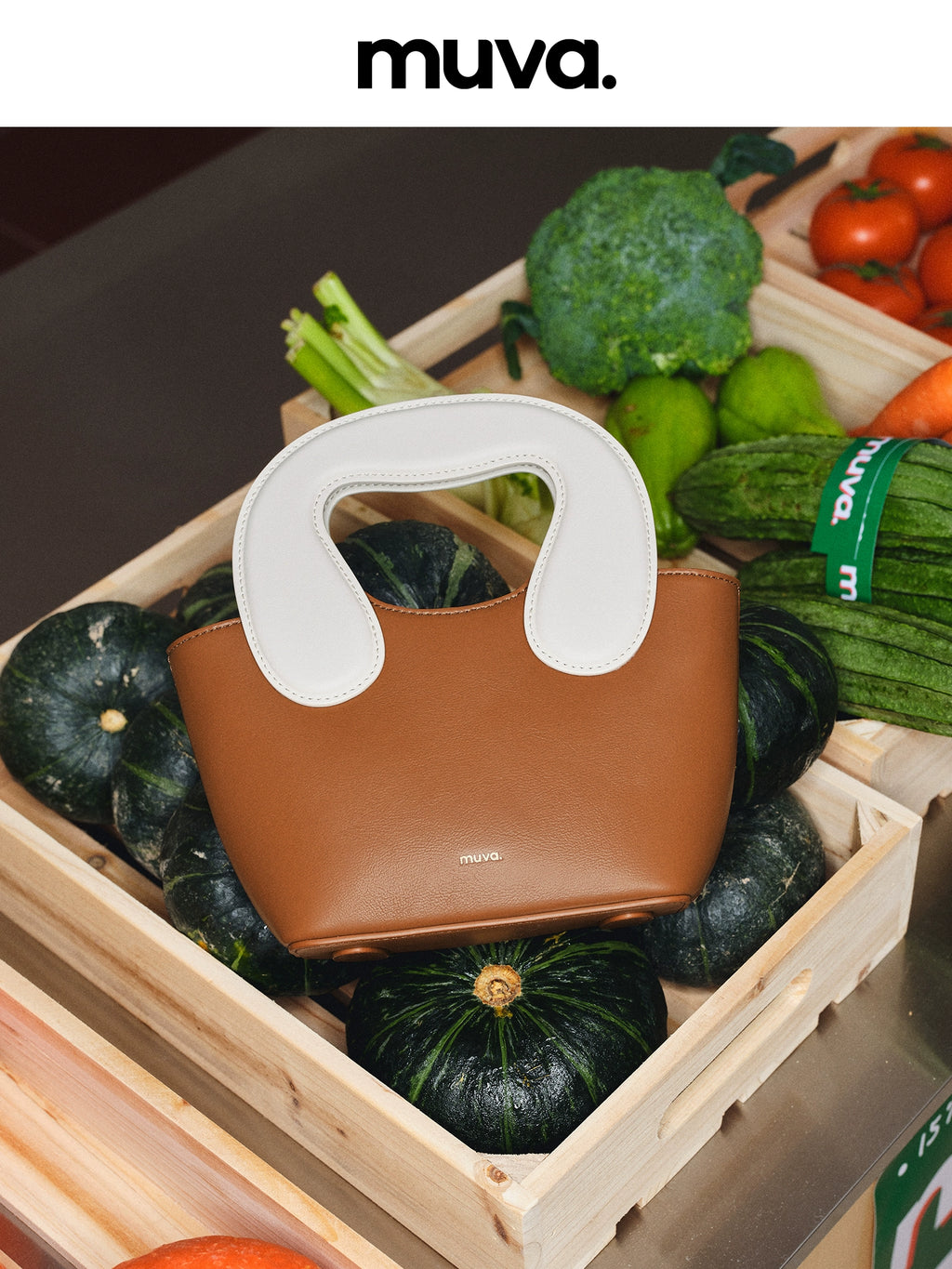 MUVA Vegetable Basket Messenger Bag Portable Tote Bag