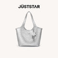 JUST STAR Large Capacity Portable Underarm Knitted Bag