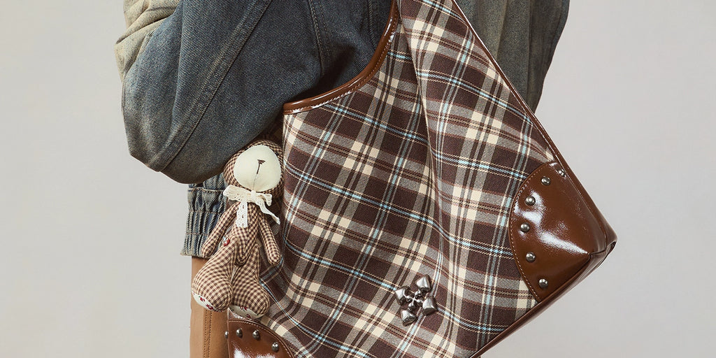 JACD Plaid Commuter Large Capacity Tote Bag