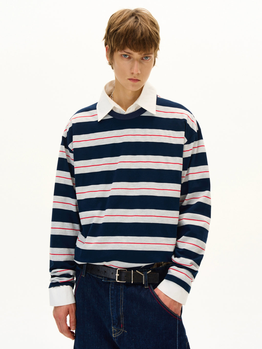 MADWITCH Classic Contrast Splicing Striped Long Sleeve