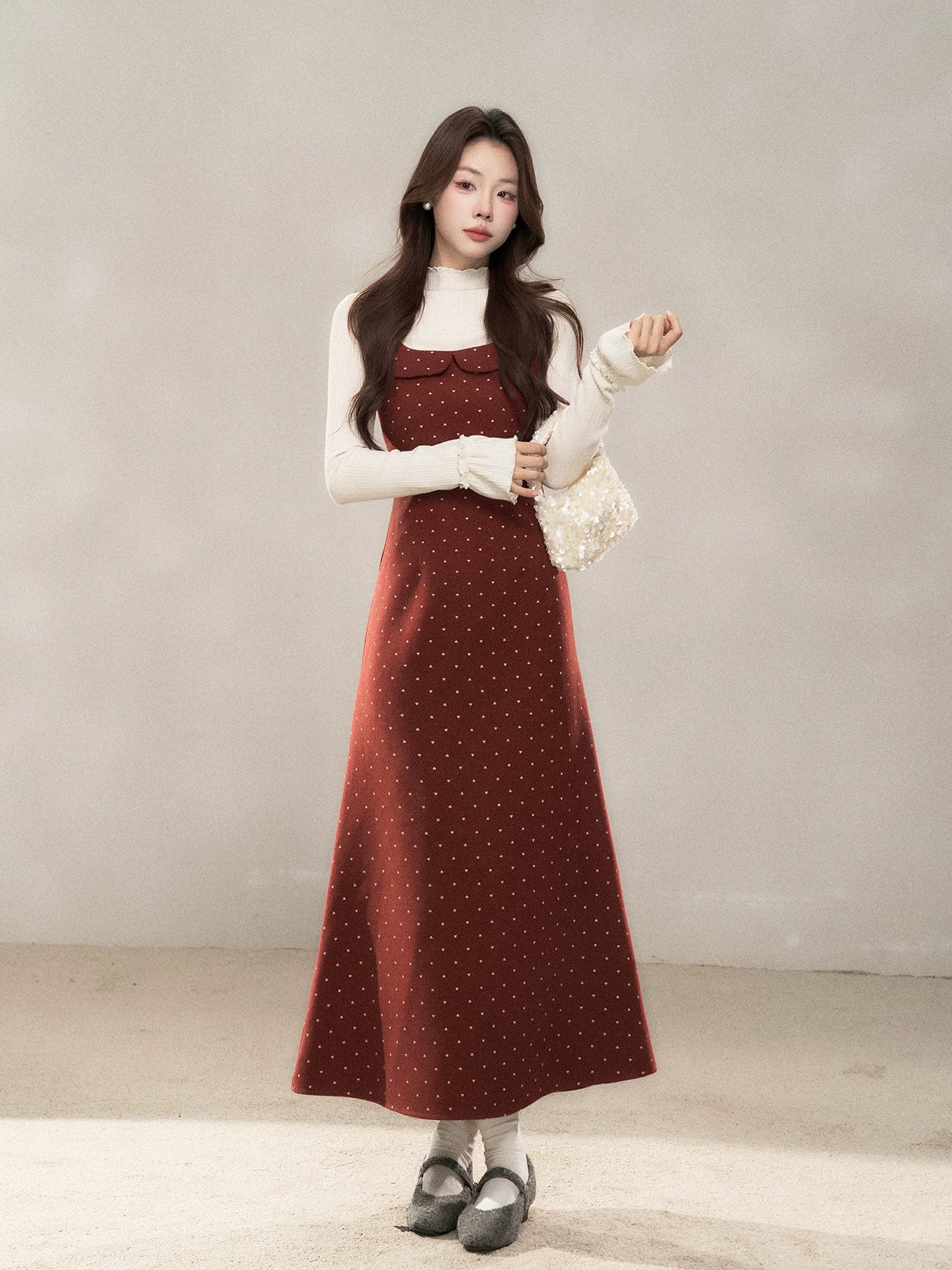 Wildberry Polka Dot Korean Retro Dress