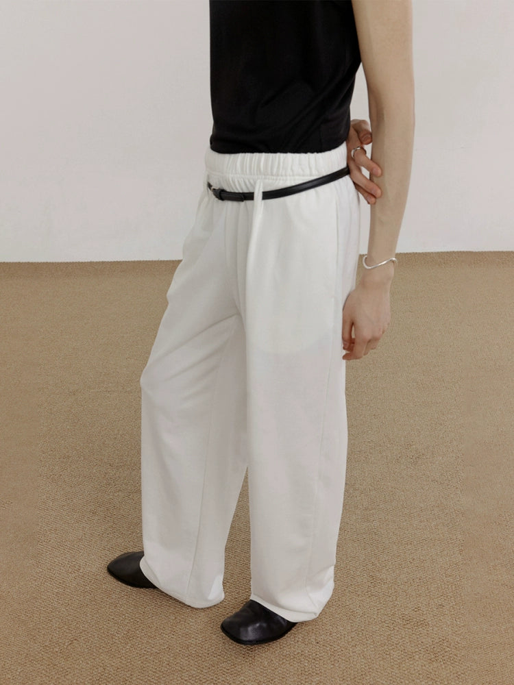 COLN Casual Loose Elastic Waist Pleated Sweatpants