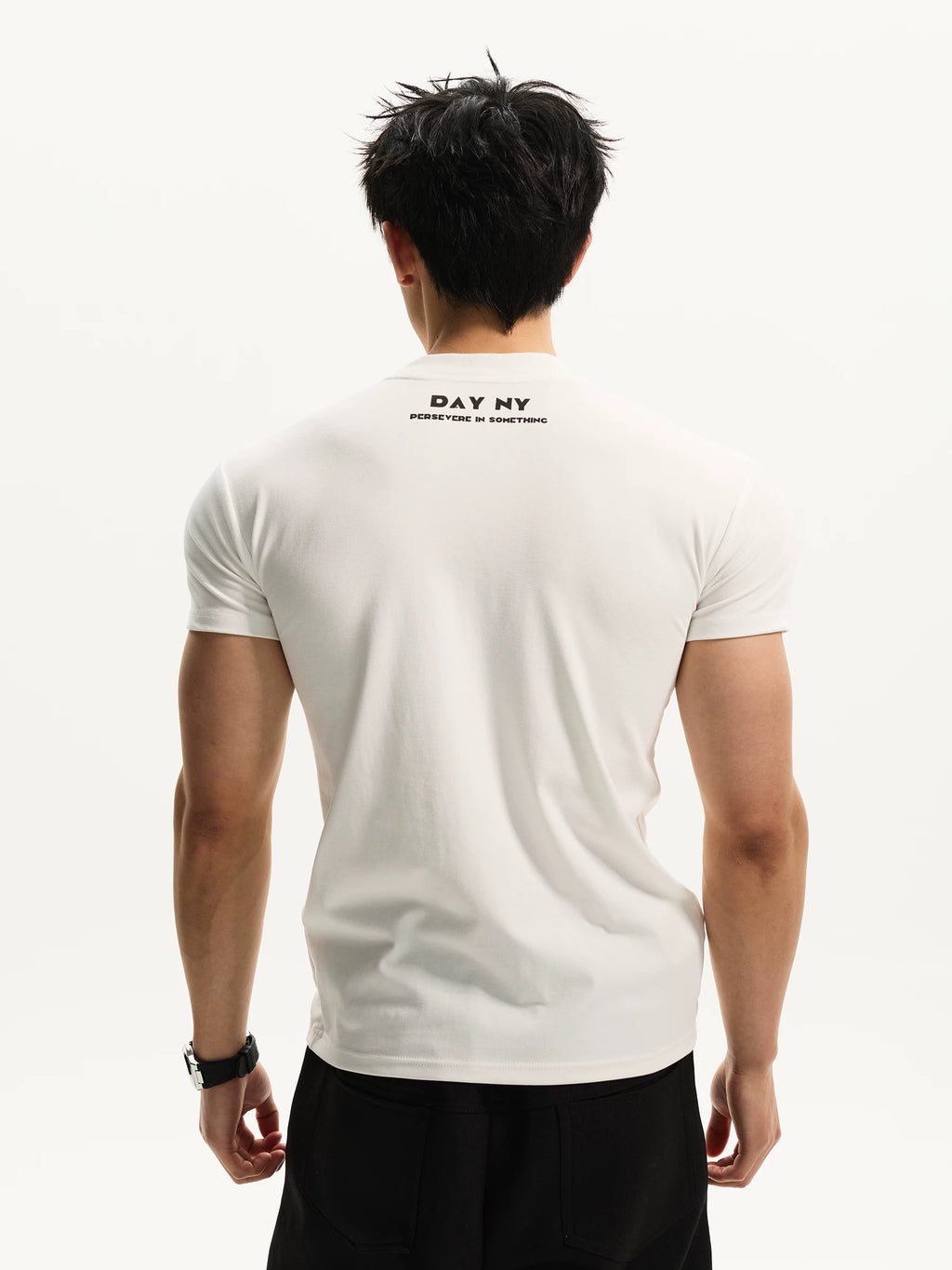 DAY NY Simple Casual High Elastic Front Shoulder Tee