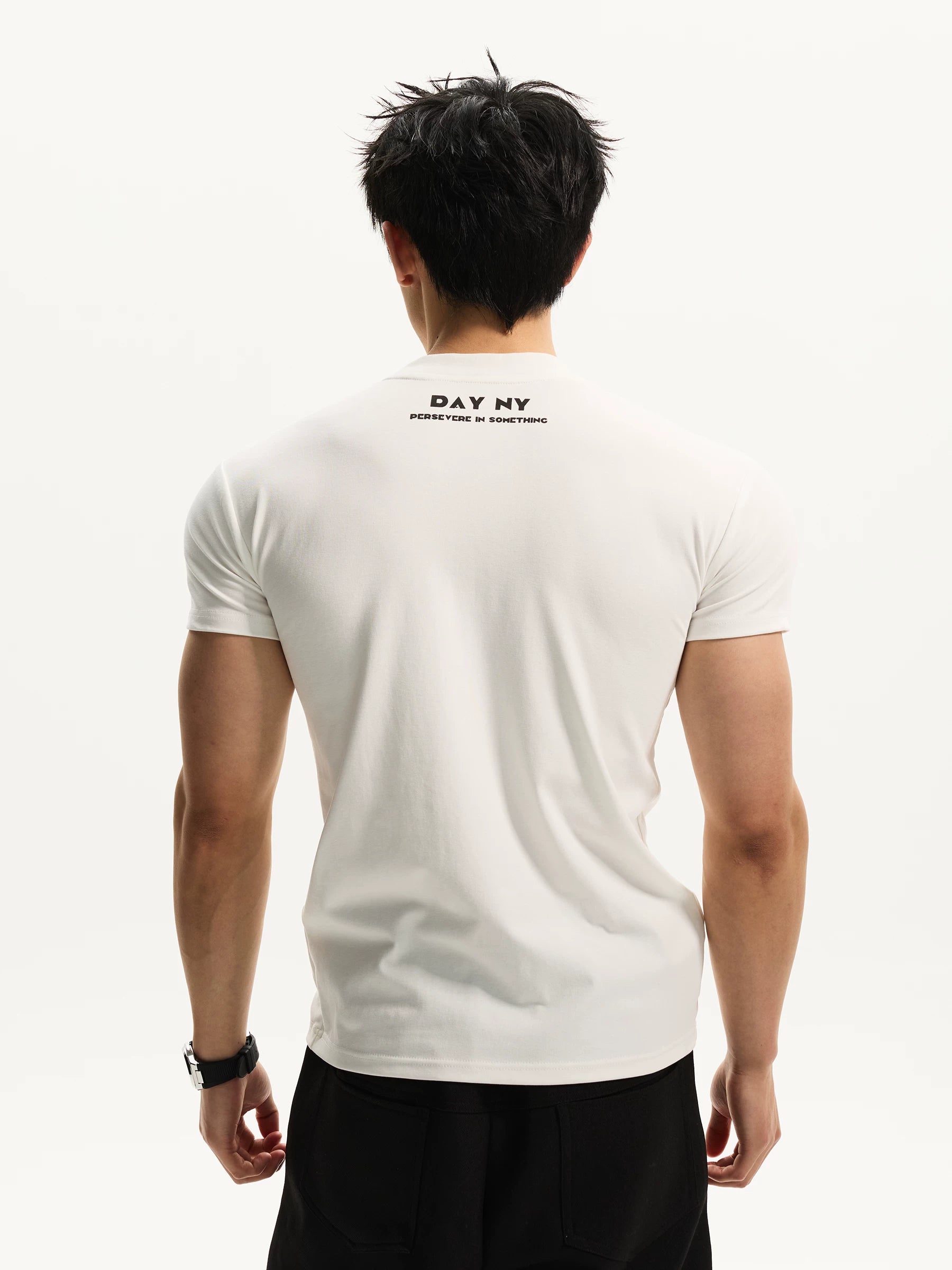DAY NY Simple Casual High Elastic Front Shoulder Tee