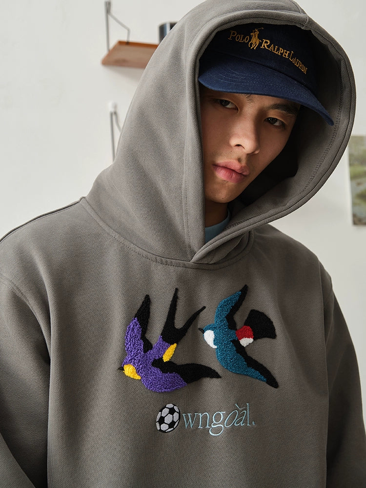 Battles Oolong Ball Double Bird Towel Embroidered Hooded Sweater