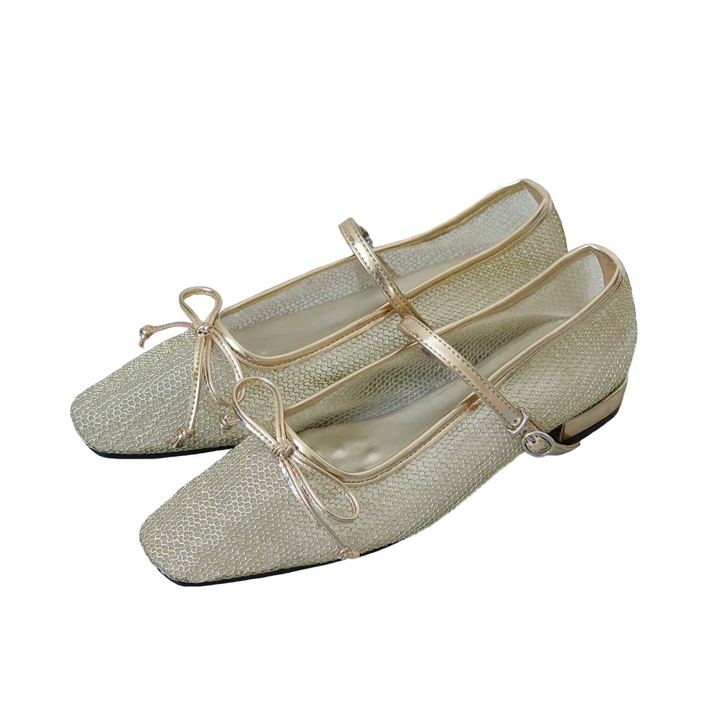 Maltelle Bow Woven Mesh Shoes
