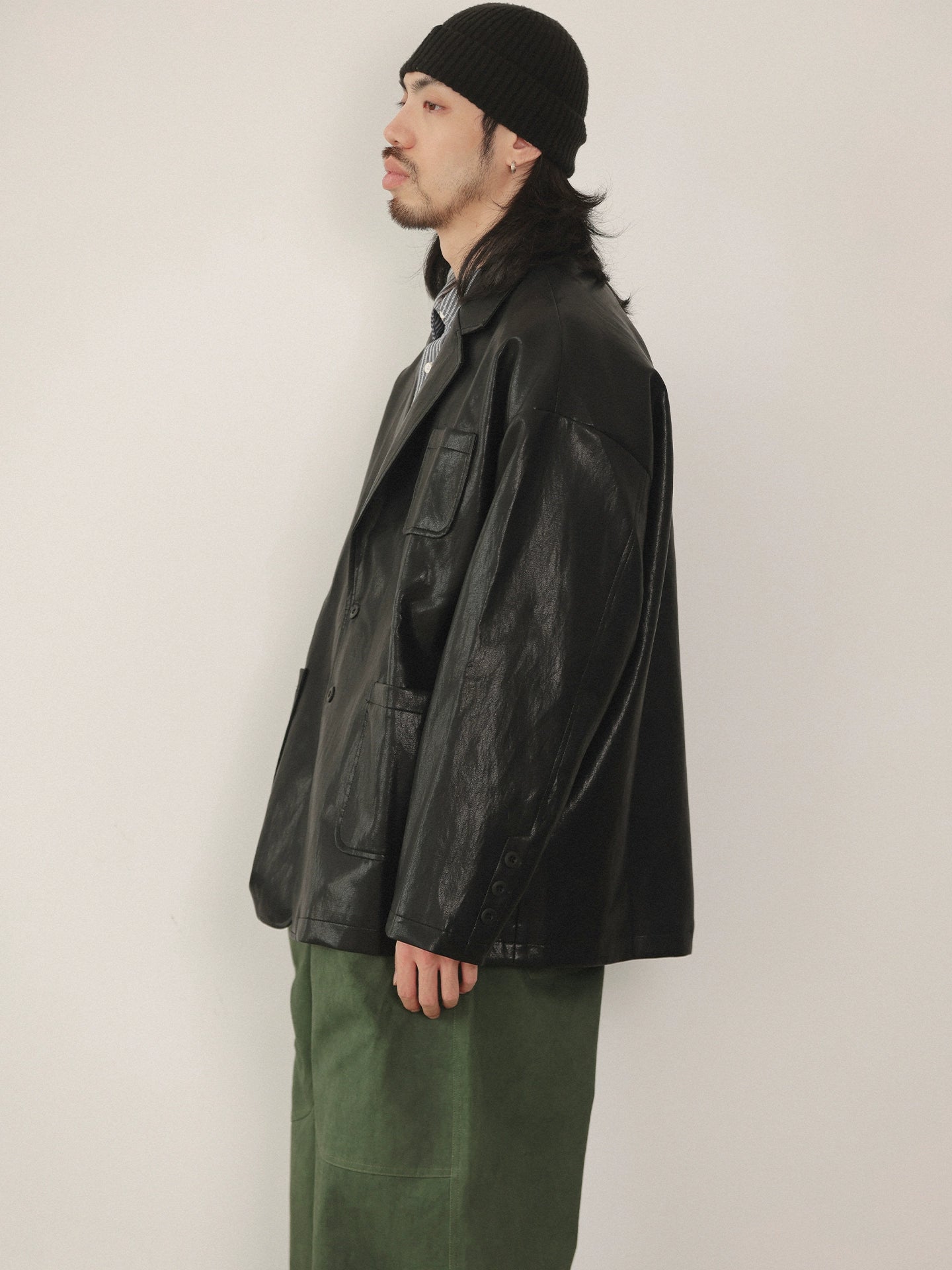 NOEARS Retro Ruffian Handsome Loose Leather Jacket