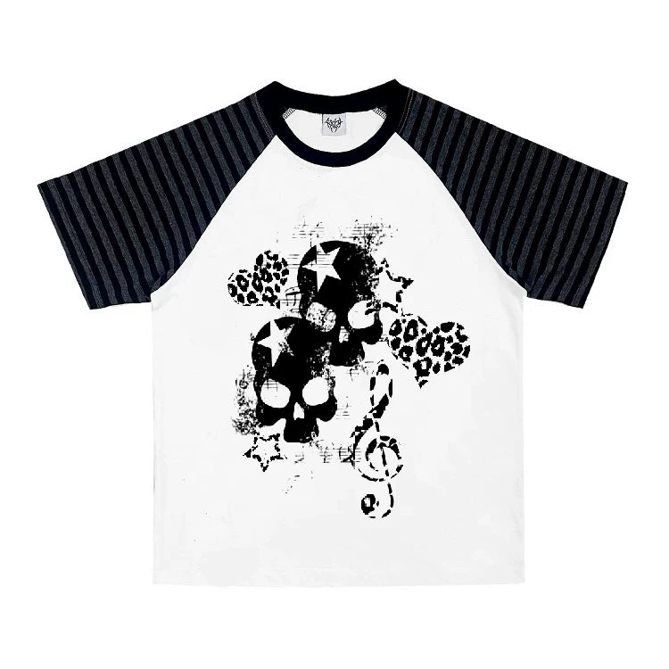 WETBODY Tattoo Skull Print Shoulder Tee