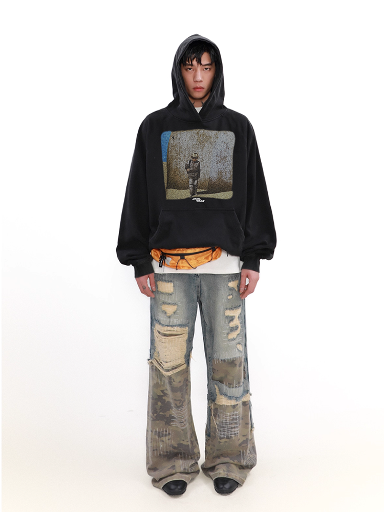 KONOOT Vintage Rough Sleeve Sweater