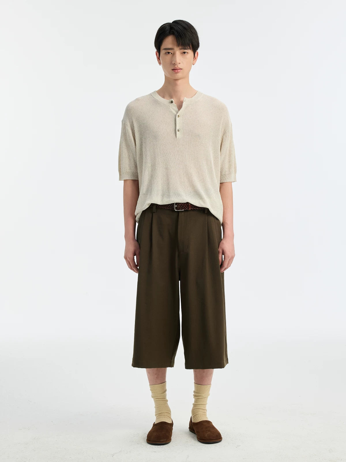 BUTTBILL Vintage Minimalist Knitted Tee