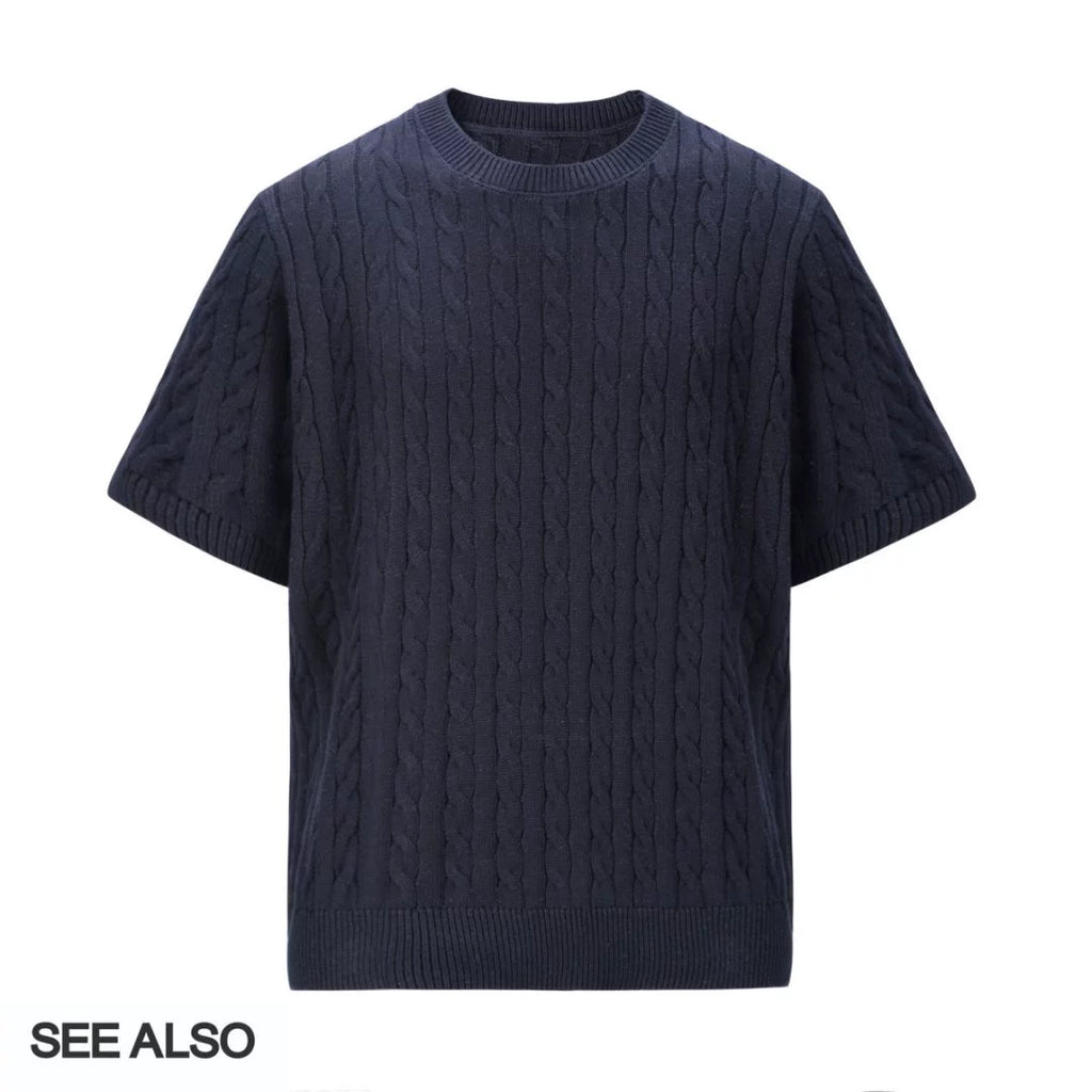 SEE ALSO Loose Knit Round Neck Short Sleeves