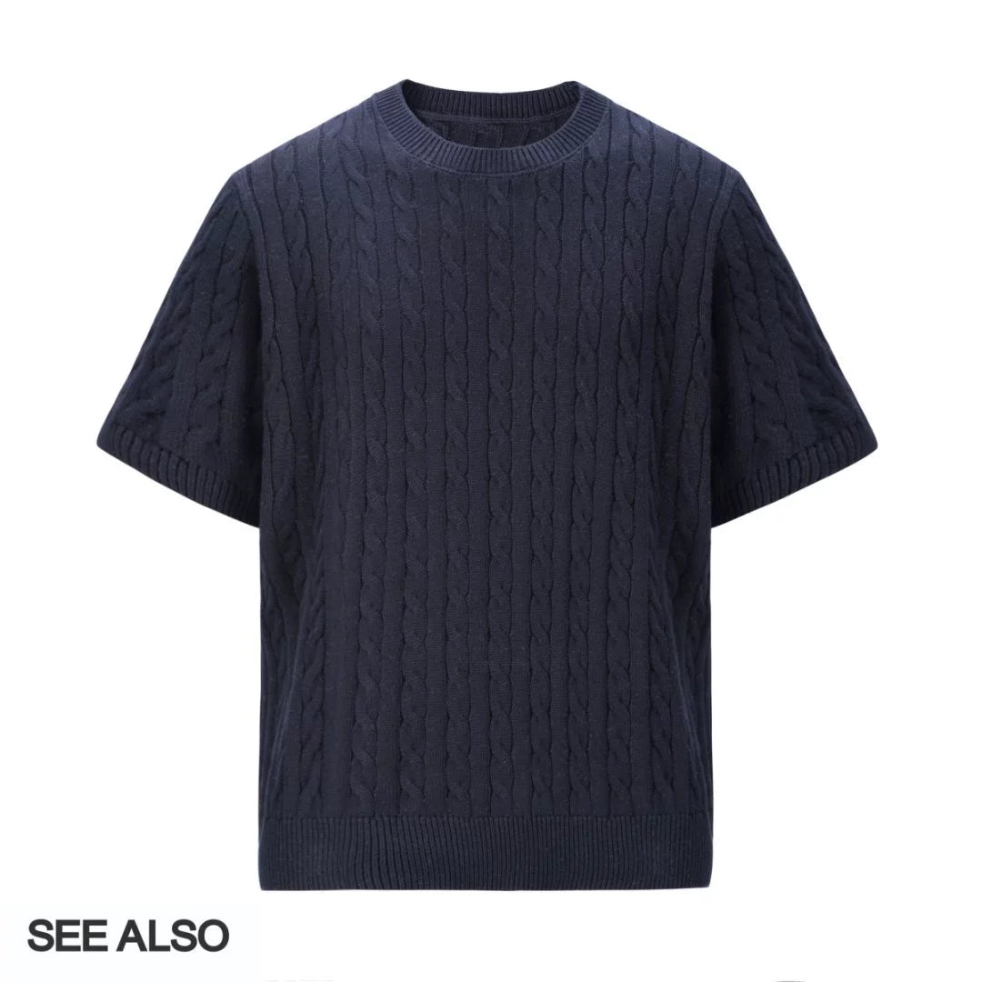 SEE ALSO Loose Knit Round Neck Short Sleeves