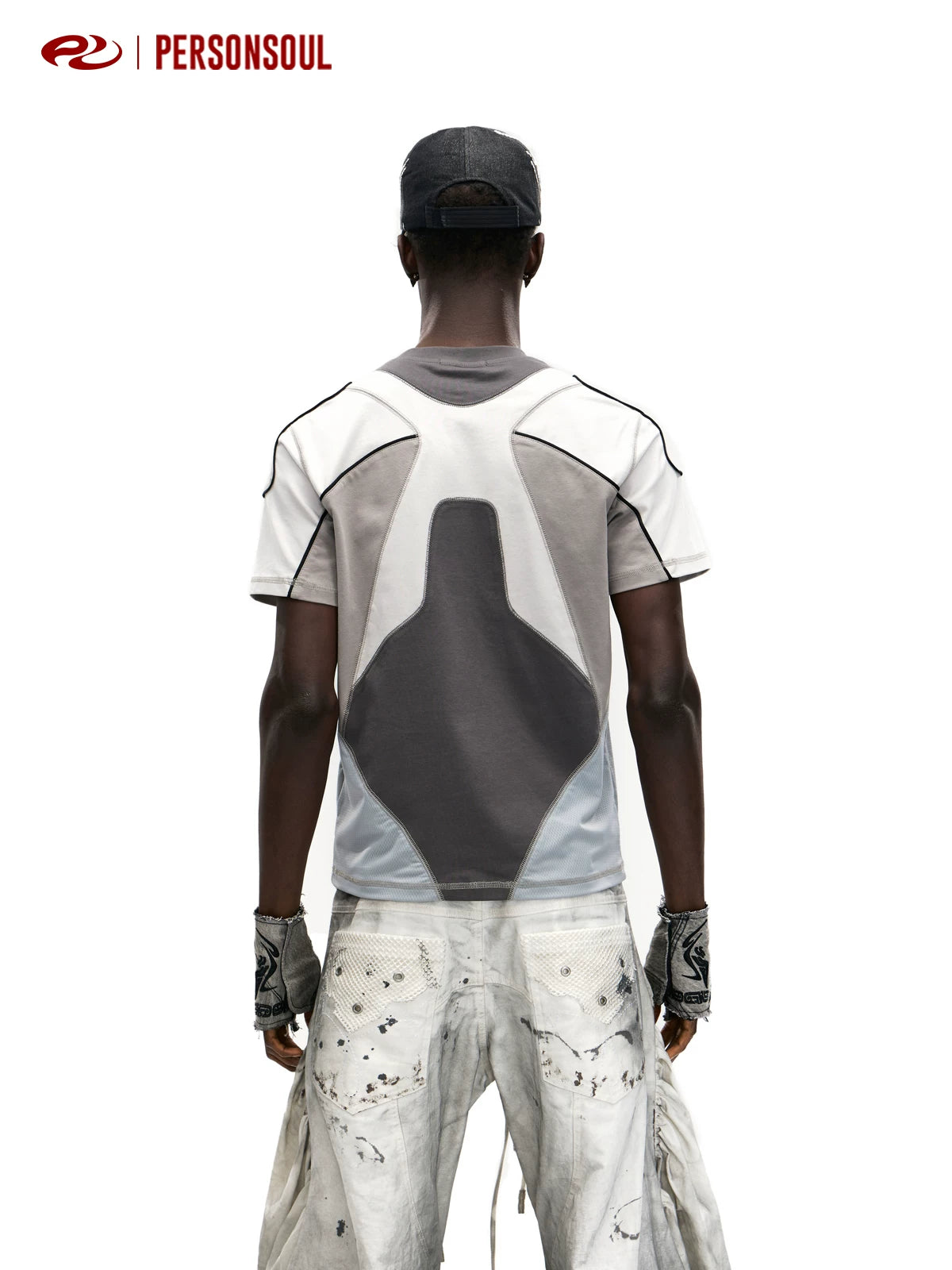 PERSONSOUL Embroidery Slim Sports Tee
