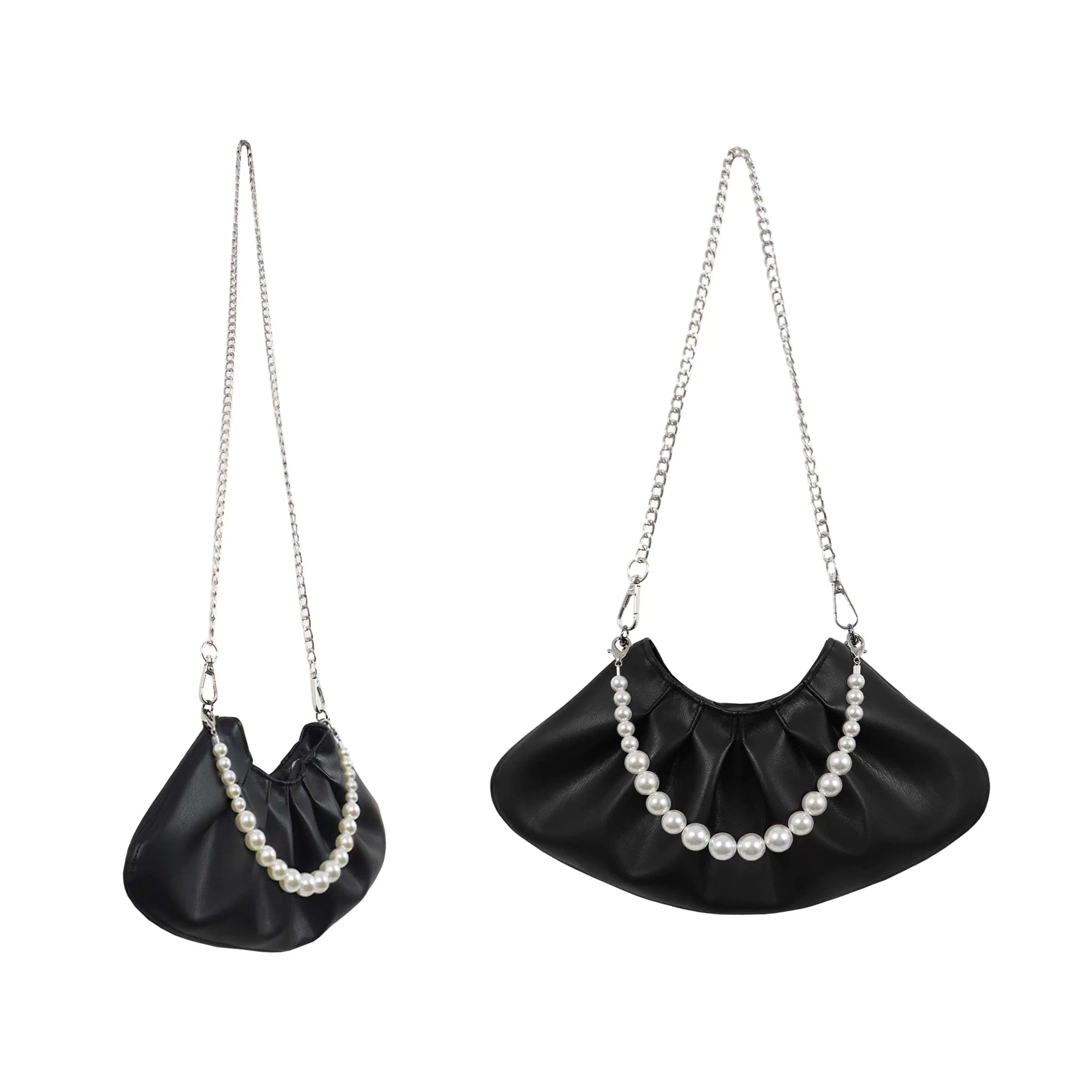Heelwood Pearl Chain Pleated Messenger Bag