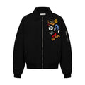 Kenvibe Badge Embroidered Print Loose Short Coat