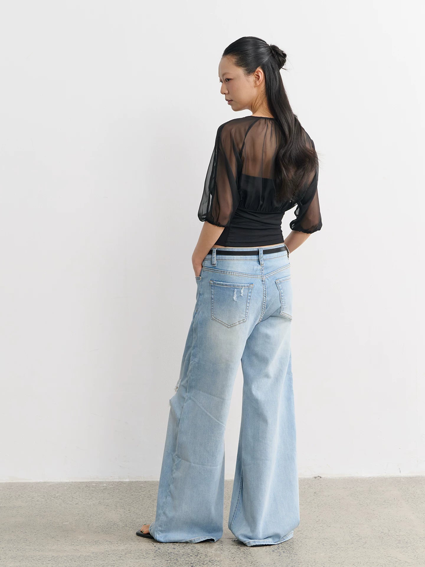 LINY LIBERTY Fake Two Pieces Loose Waist Tee