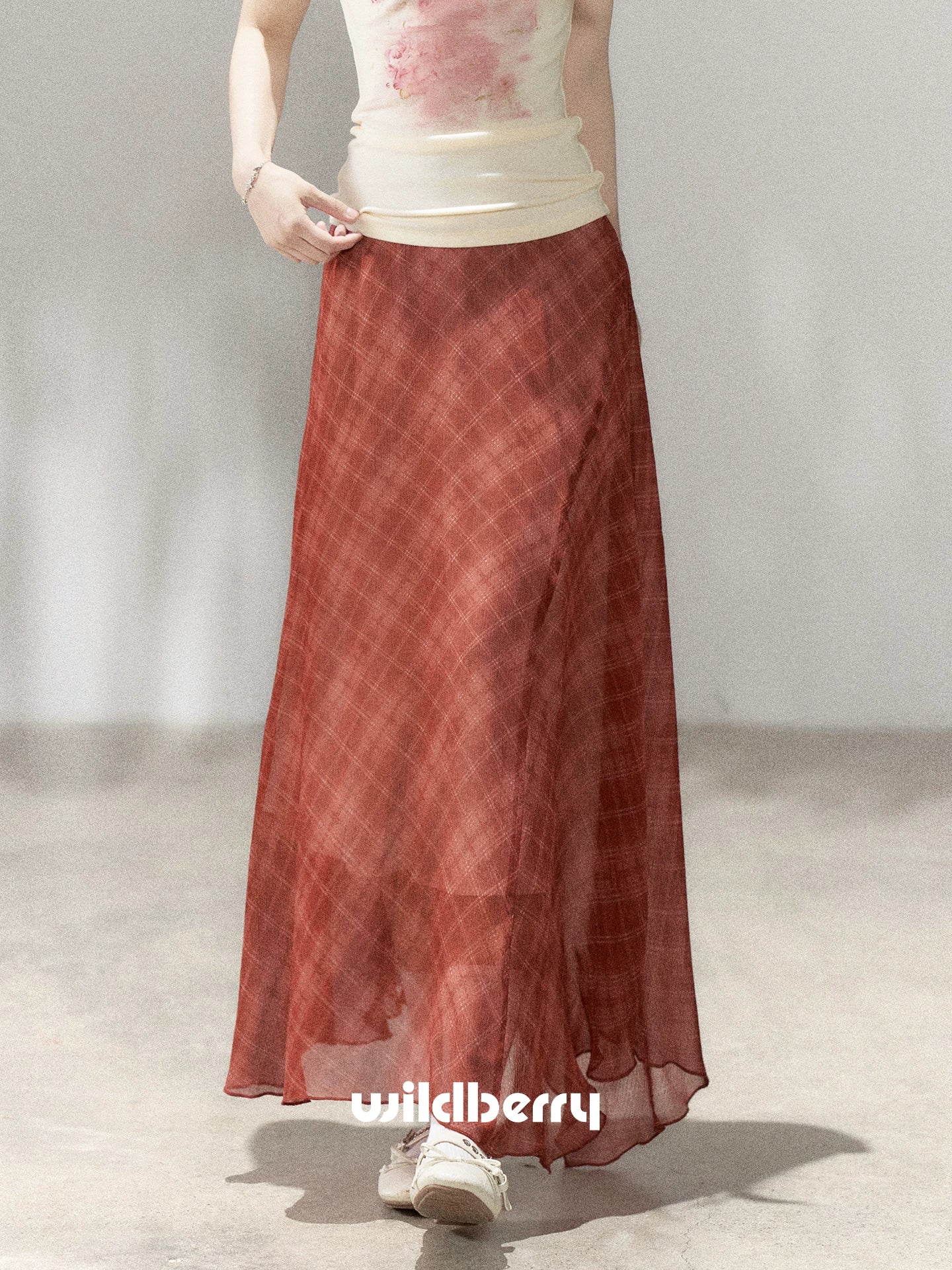 Wildberry Plaid High Waist Dress