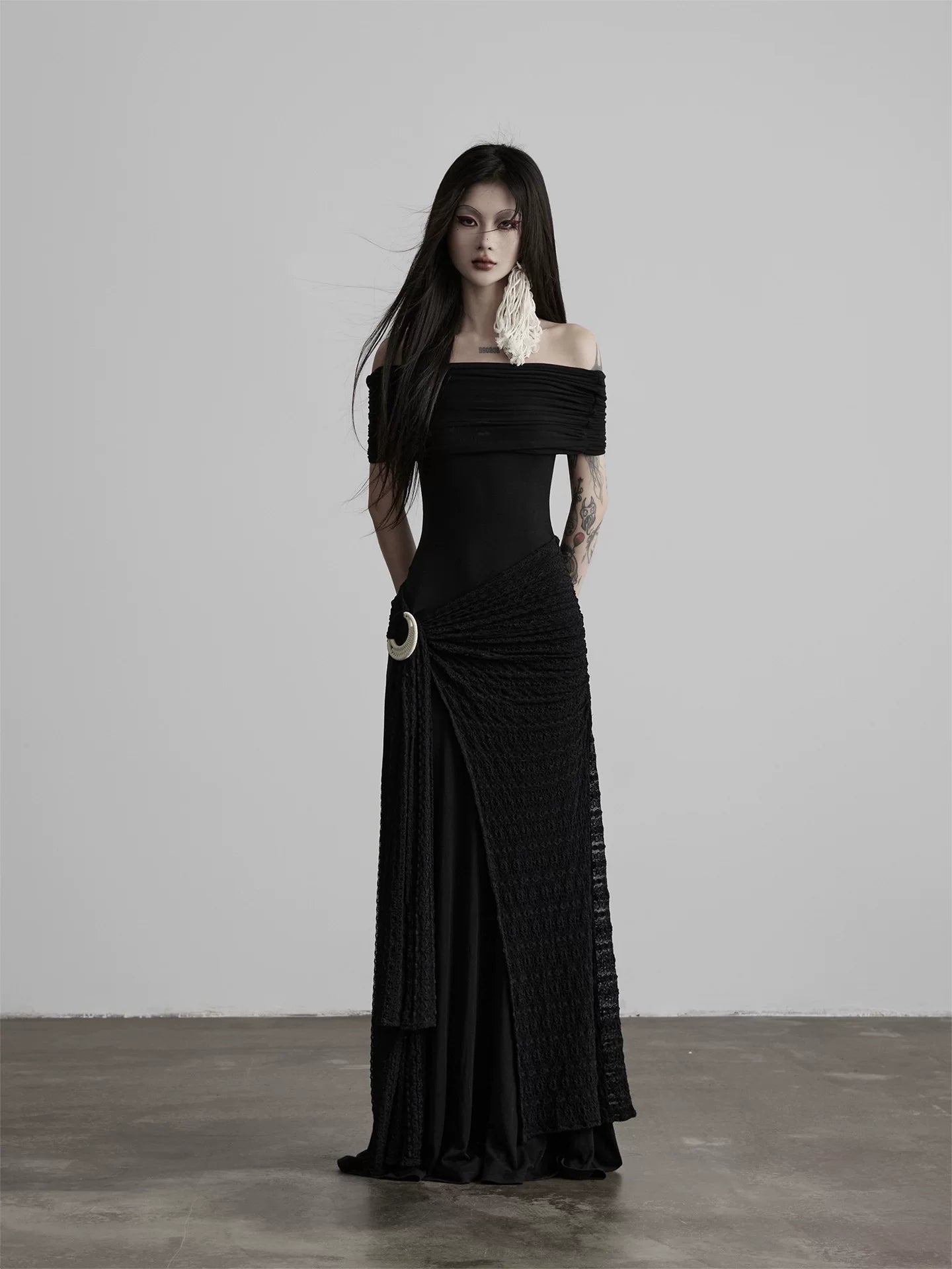 INDULGE High Stretch Slim One-word Shoulder Dress