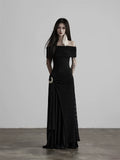 INDULGE High Stretch Slim One-word Shoulder Dress