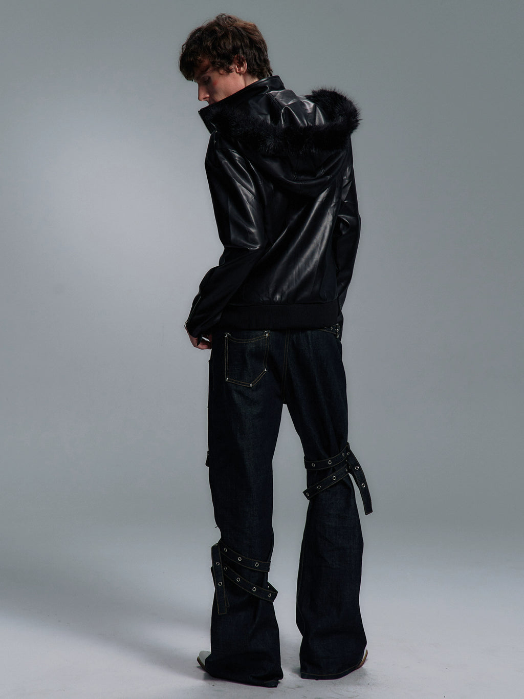 PAIKI Strap Straight Versatile Jeans