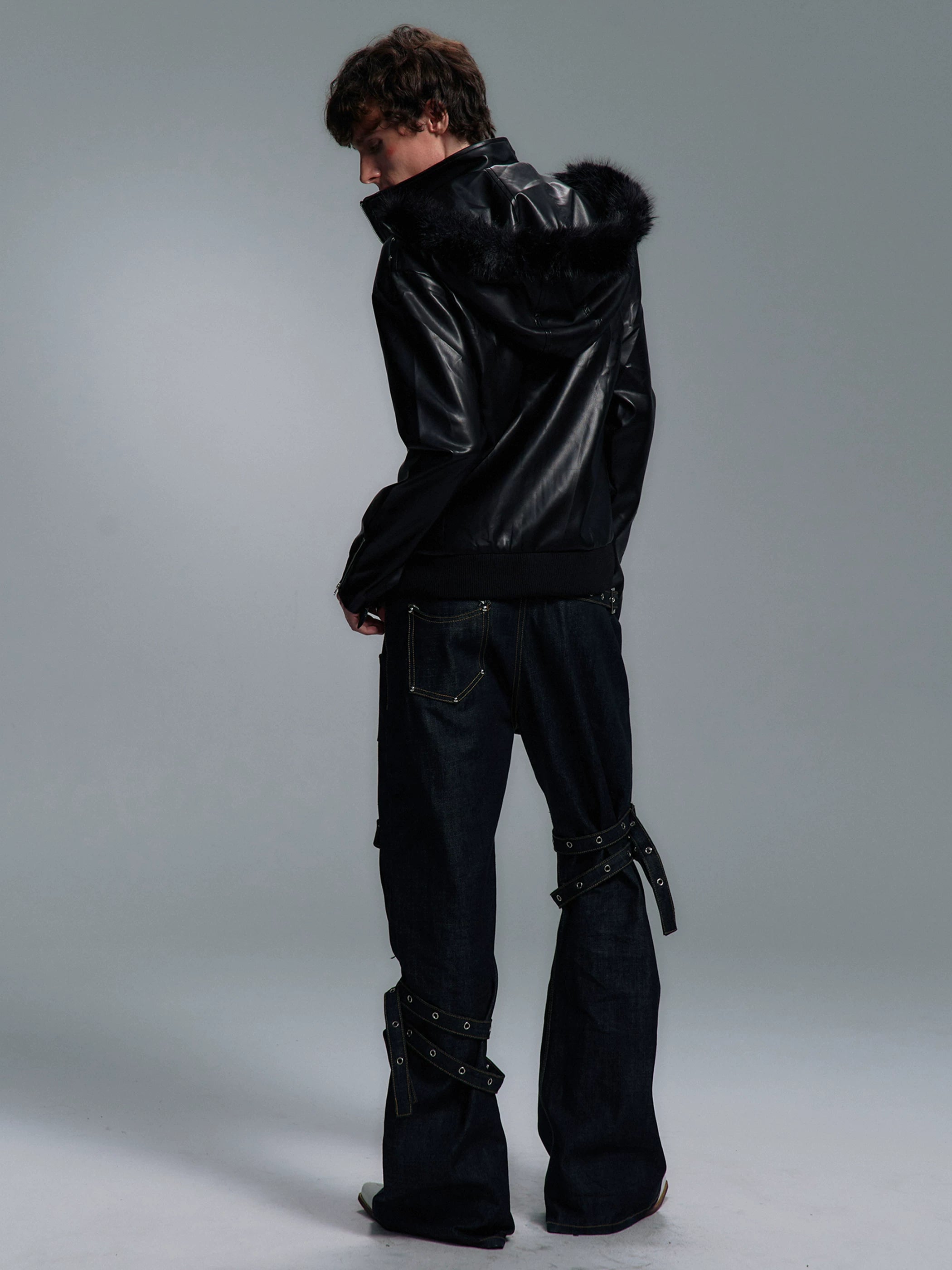 PAIKI Strap Straight Versatile Jeans